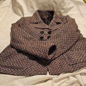 Fenn Wright Manson Tweed Double-Breasted Jacket Womans XL